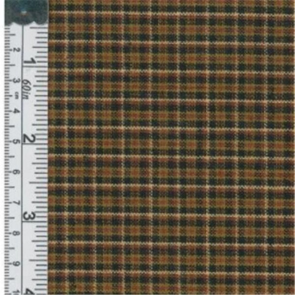 Textile Creations Textile Creations 1239 Rustic Woven Fabric; Small Plaid Khaki; Brown And Black; 15 yd. 1239